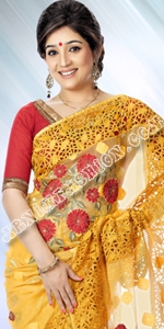 Yellow Jamdani Saree Jamdani , Jamdani Saree,  Jamdani Bangladesh, Dhaka Jamdani Saree,