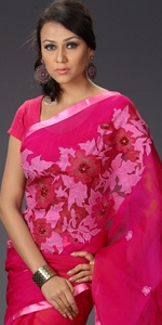 Magenta Moslin Saree 